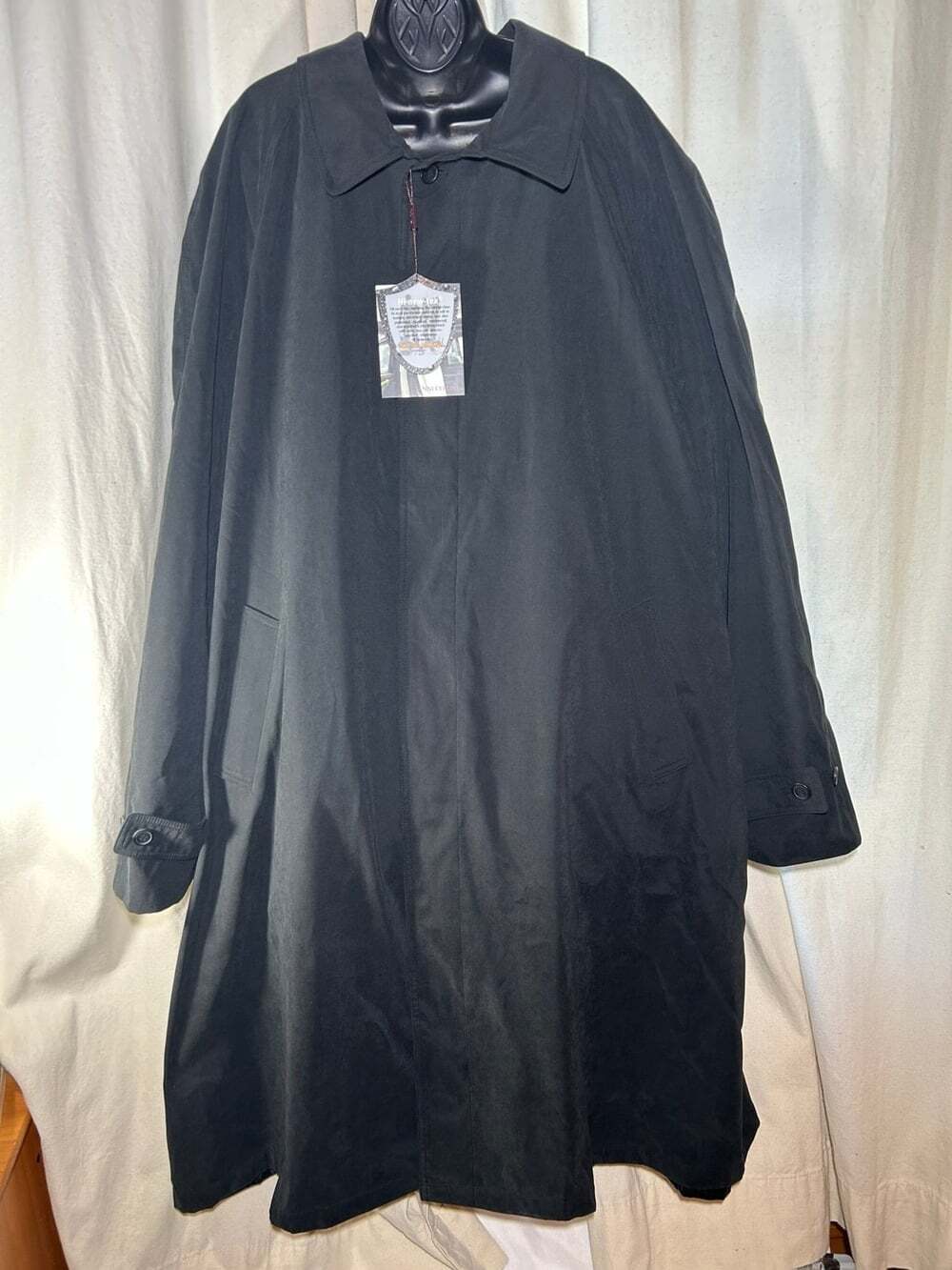 Men's Black Trench CoatMen’s 4xlBlack Cianni Cellini 58R Raincoat Over Coat NWT